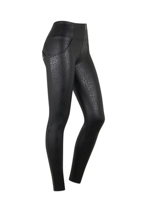 VITA ALTA  STAMPA LEOPARDATA - Pantalones - animalier allover black coated