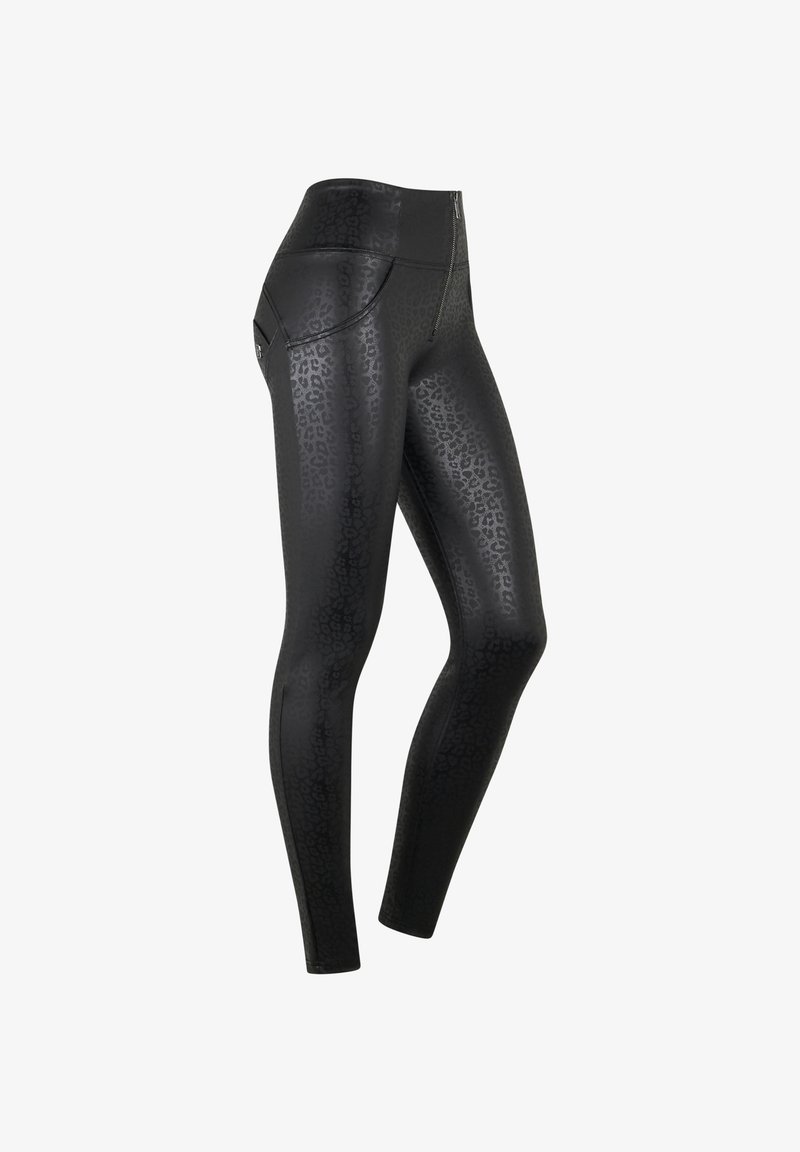 Freddy VITA ALTA STAMPA LEOPARDATA - Pantalones - animalier allover black coated