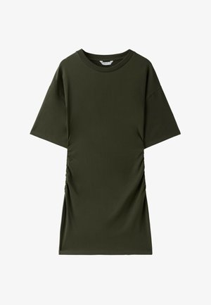 Stradivarius, SHORT T-SHIRT DRESS - Abito a t-shirt - green