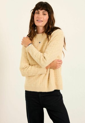 REGULAR FIT - Strickpullover - light yellow