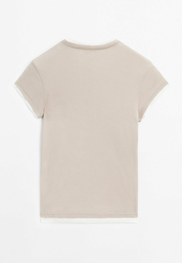 DOUBLE-LAYER HENLEY - Basic T-shirt - beige4