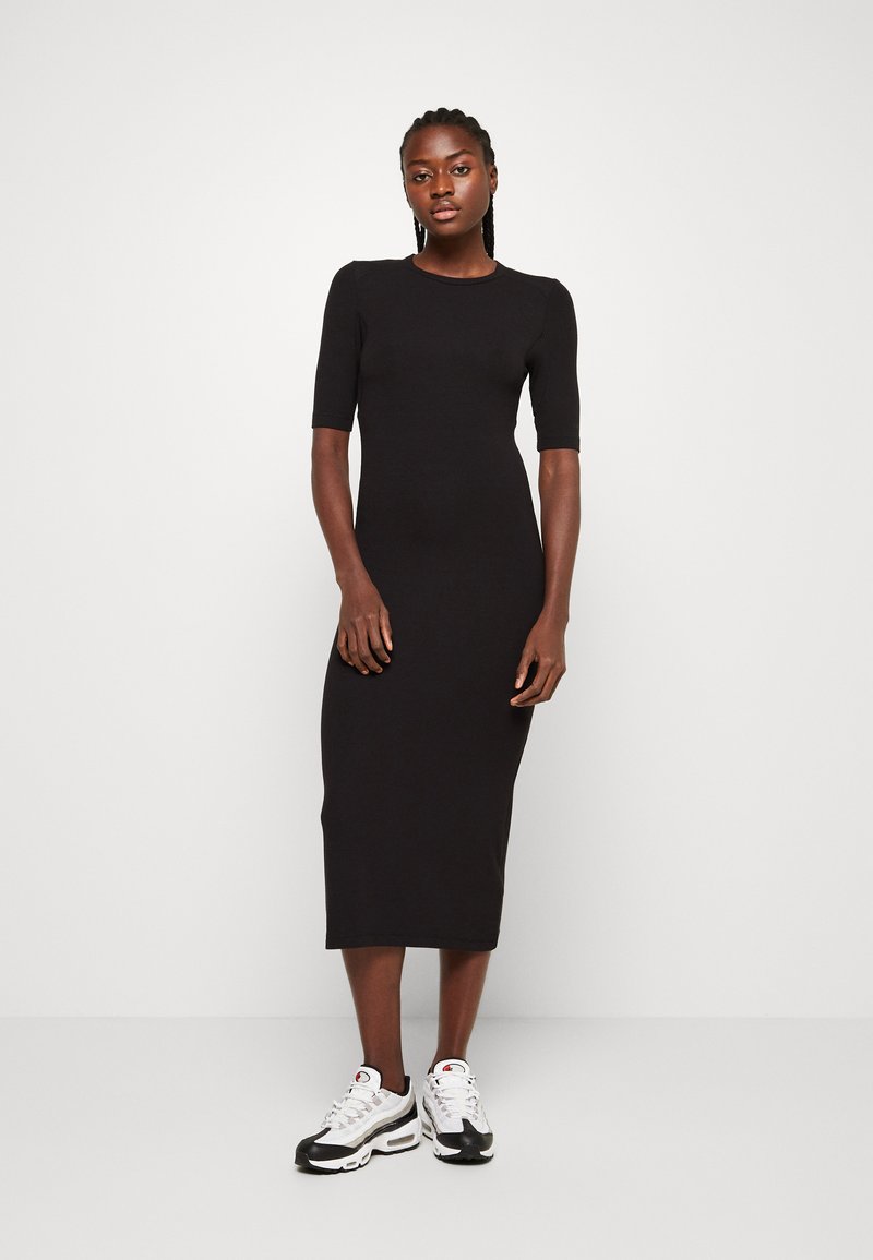 Calvin Klein CREW NECK MIDI DRESS - Robe fourreau - black/noir - ZALANDO.FR
