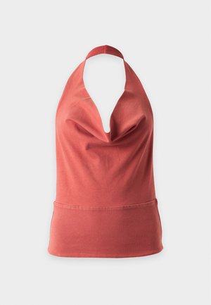Gina Tricot, HALTERNECK - Top - burnt ochre