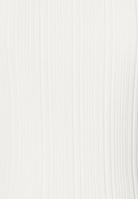 White ribbed fabric with a textured pattern, featuring vertical lines running vertically across the surface. Smooth texture, light weight.