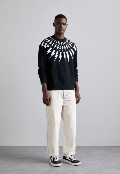 Neil Barrett FAIRISLE THUNDERBOLT EASY - Felpa - black