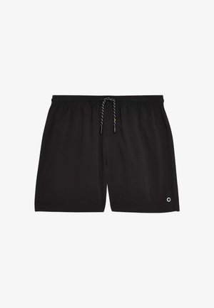 Shorts de bain noirs avec taille élastique, cordon de serrage ajustable et poches latérales. Fabriqués en tissu léger et à séchage rapide.