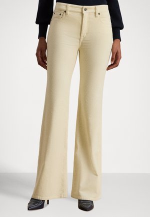 HIGH-RISE CORDUROY FLARE PANT - Püksid - mascarpone cream