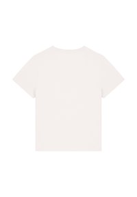 Weißes T-Shirt mit kurzen Ärmeln aus Baumwolle, mit Rundhalsausschnitt und einer einfachen, glatten Textur ohne Grafiken oder Verzierungen.