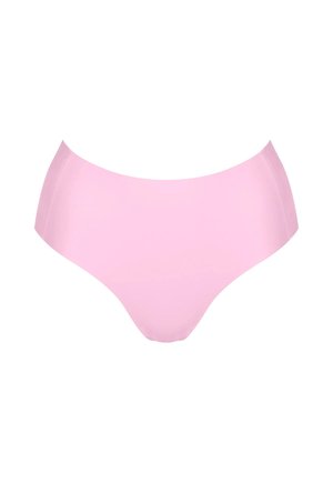 Ροζ γυναικεία εσώρουχα σλιπ με ψηλή μέση, χωρίς διακοσμητικές ραφές ή σχέδια, με ομοιόμορφη υφή.