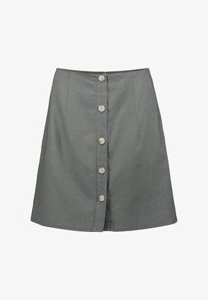 WITH BUTTONS - Mini skirt - olive khaki