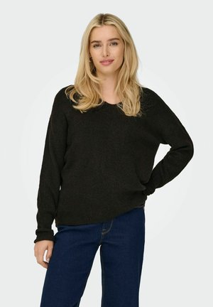 V-NECK L/S  - Maglione - chocolate torte
