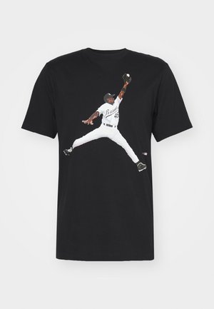 Jordan CREW - T-shirt con stampa - black/white
