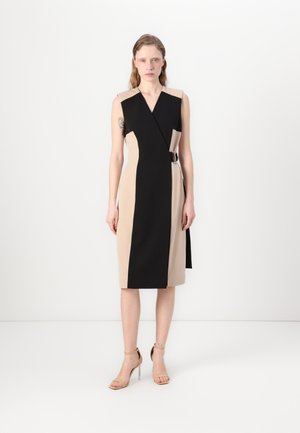 FAUX WRAP RING - Vestito casual - black/blush