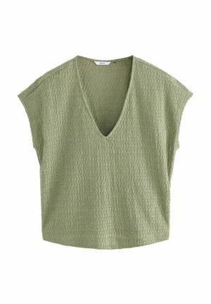 REGULAR FIT SHORT SLEEVE V-NECK  - Tričko s potlačou - green