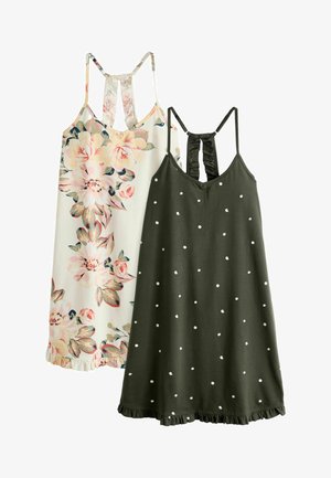 Next SLIP 2 PACK - REGULAR FIT - Noční košile - khaki floral