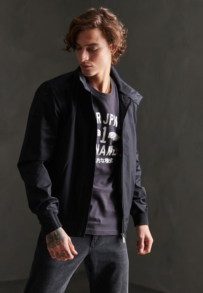 Superdry SUPERDRY FUNNEL HARRINGTON JACKET Summer jacket black