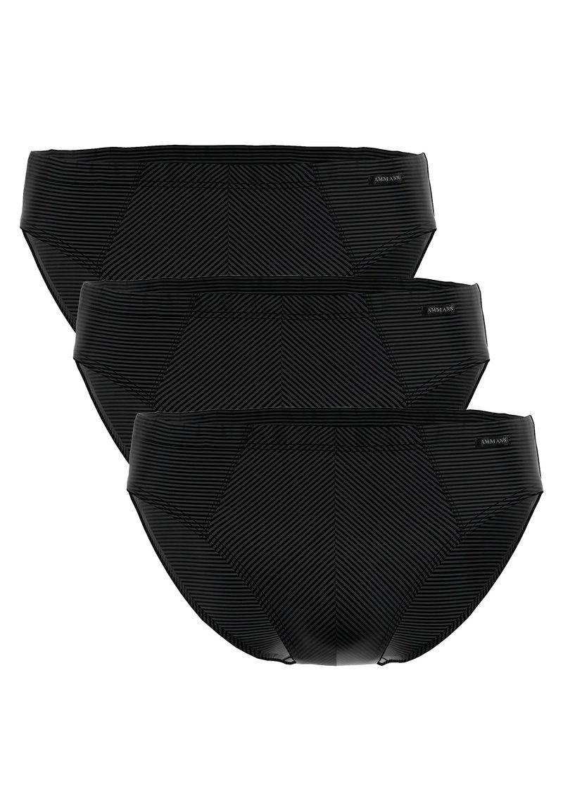 AMMANN 3ER PACK - TON-IN-TON STREIFEN - Slip - schwarz