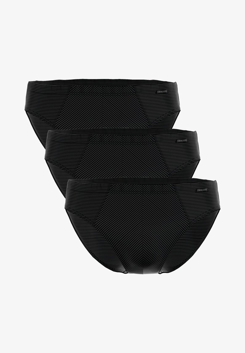 AMMANN 3ER PACK - TON-IN-TON STREIFEN - Slip - schwarz