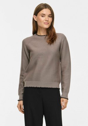 VILA, KNITTED PULLOVER VITEGNI ROUND NECK - Pullover - dark grey