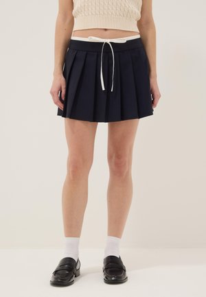 REGULAR FIT WITH STRUCTURED WAIST - Falda acampanada - dark blue