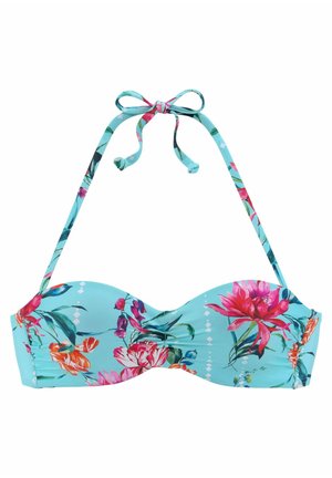 BANDEAU - Bikini-Top - hellblau bedruckt