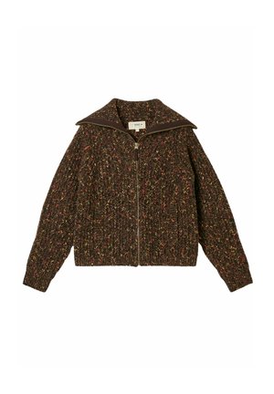 FatFace, COOPER KNITTED RIB ZIP THROUGH CARDIGAN - Cardigan - brown