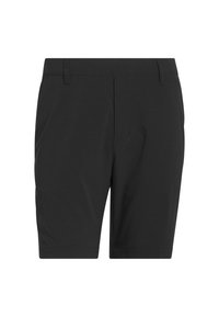 Svarta shorts i glatt tyg, med slät front, sidofickor och utan synliga mönster. Standardliv och skräddarsydd passform.