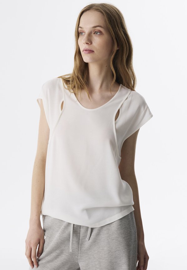 REGULAR FIT CUTOUT - Bluse - ecru