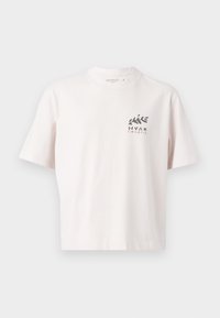 White cotton t-shirt with a round neck, short sleeves, and a front graphic design featuring "HVAR" and "CROATIA" in black and pink text.