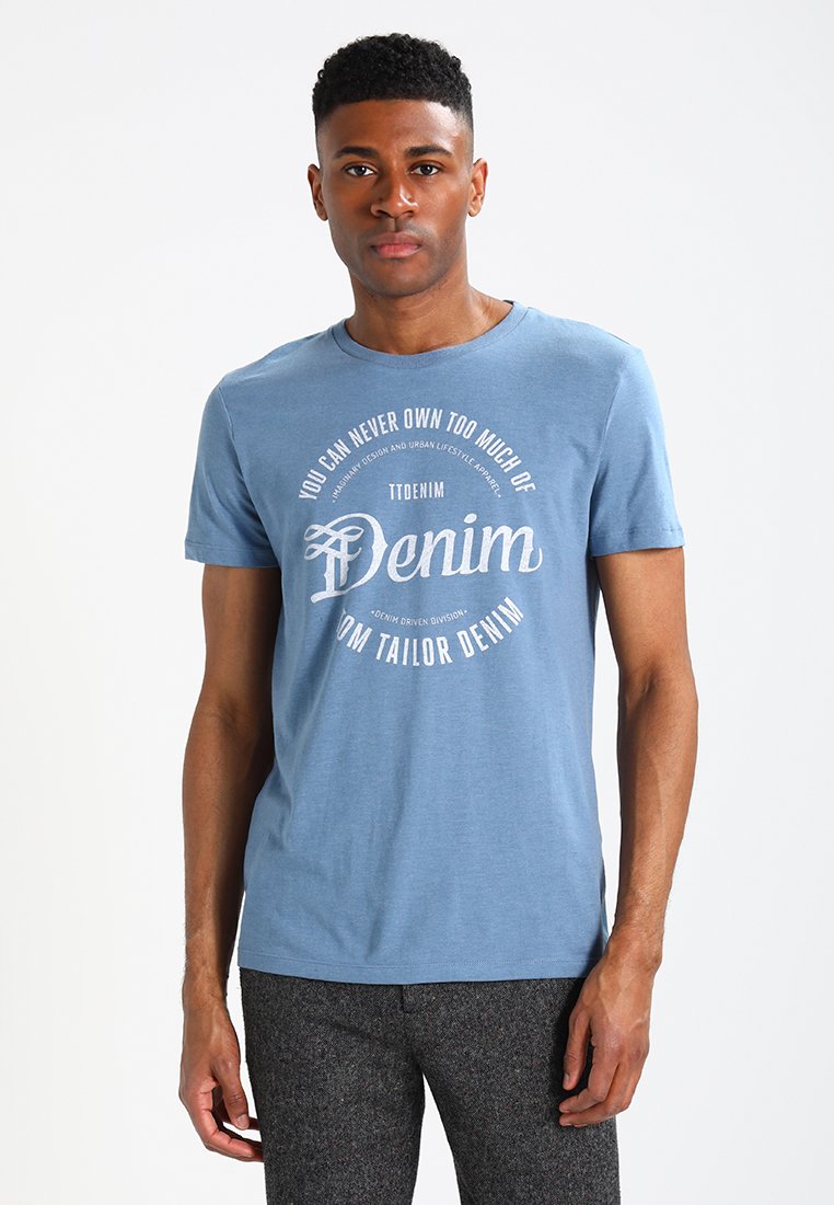 TOM TAILOR Denim Herren-T-Shirt – Basic Mit Spiral-Print
