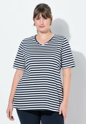 Ulla Popken 2 PACK STRIPED - T-shirt imprimé - marine