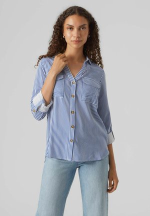 Vero Moda VMBUMPY L/S NEW NOOS - Užsagstoma palaidinė - beaucoup blue