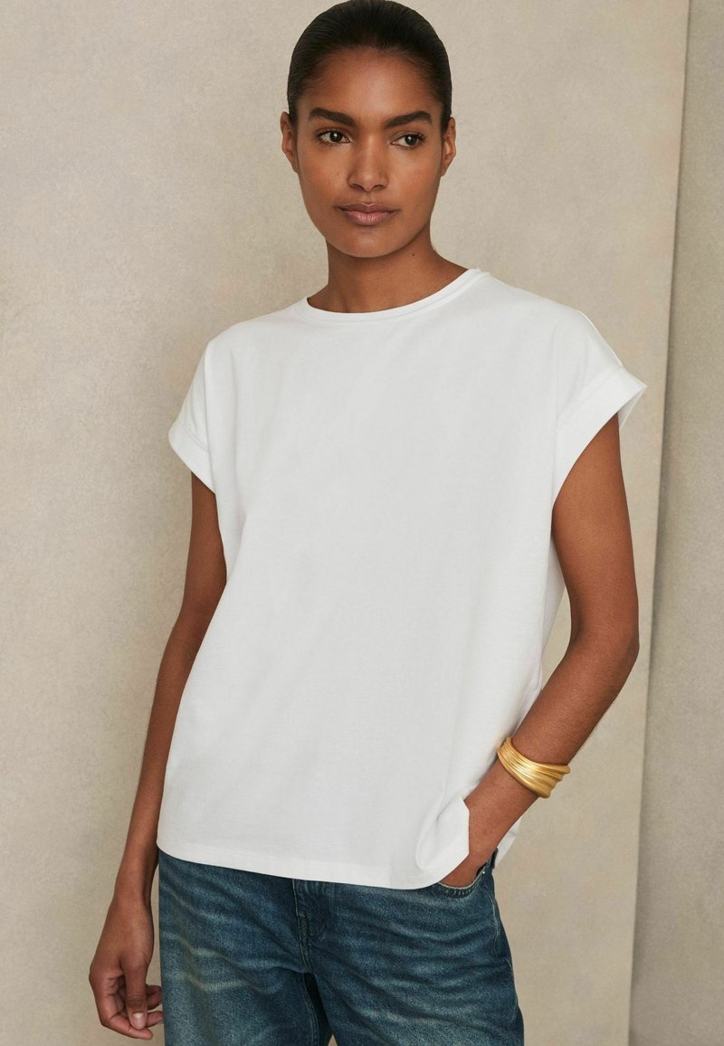 Reiss REGULAR FIT - TOMMIE BRUSHED- CREW-NECK  - Tricou basic - white