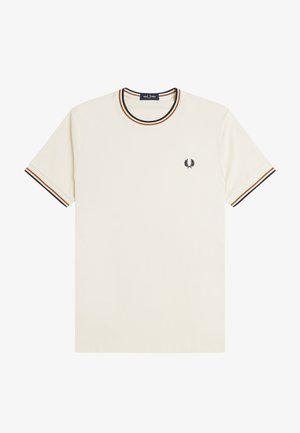 Fred Perry, T-shirt basique - ecru/dark caramel/black