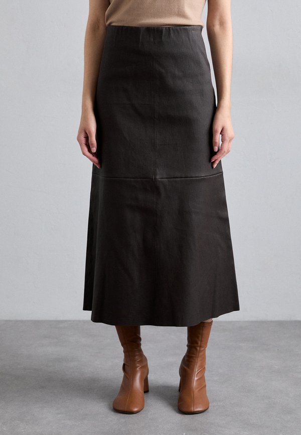 SIMOAS - A-line skirt - dark mahogany