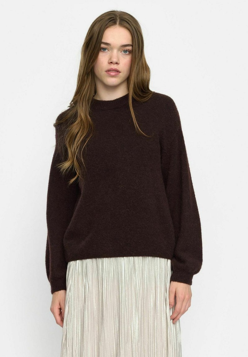 Soft Rebels Strickpullover - chocolate plum melange