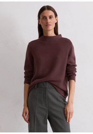 LONGSLEEVE SMALL STAND-UP COLLAR - Trui - black cherry