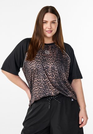 MIT LEOPRINT UND RAGLANÄRMELN - Apdrukāts T-krekls - leo black comb.