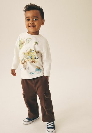Next, REGULAR FIT - LONG SLEEVE ALL OVER PRINT T-SHIRT . - Long sleeved top - cream watercolour world map