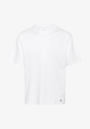 Valge lühikeste varrukatega t-särk, mis on valmistatud puuvillast. Ümmargune kaelus, mugav lõige, vasakul all nurgas on väike trükitud logo "M 73".