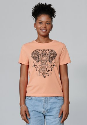 MANDALA ELEPHANT - T-shirt imprimé - fraiche peche