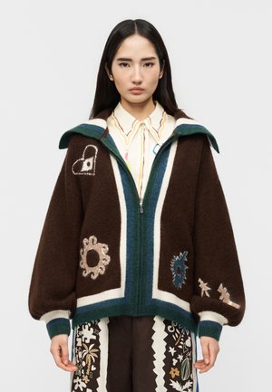 MAROC ZIP UP CARDIGAN - Cardigan - chocolate
