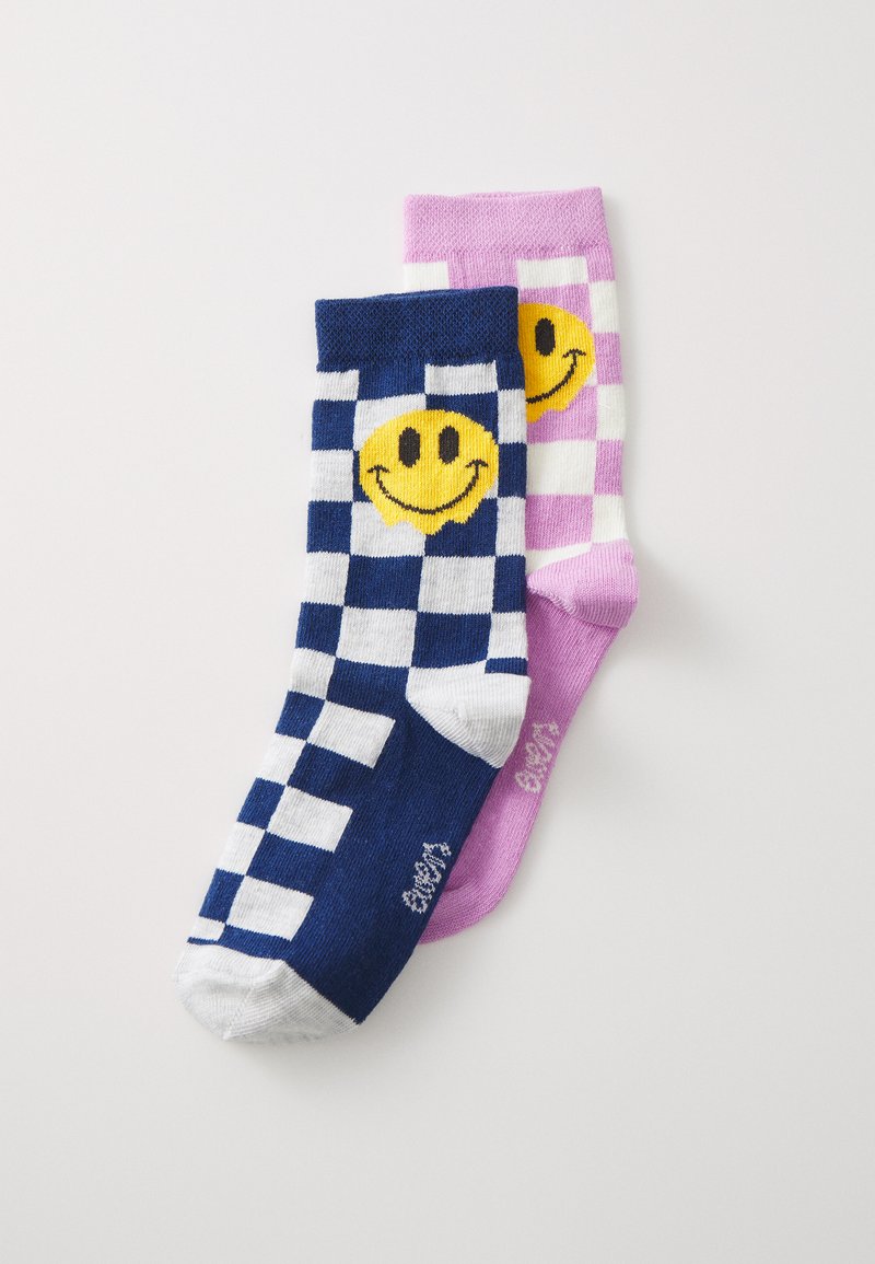 Ewers - KIDS SOCKS SMILEY 2 PACK - Socks - blue/lilac, Enlarge