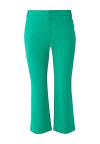 Grüne kurze Hosen aus glattem Stoff, mit einem vorderen Knopfverschluss, geraden Beinen und sauberen Nähdetails.