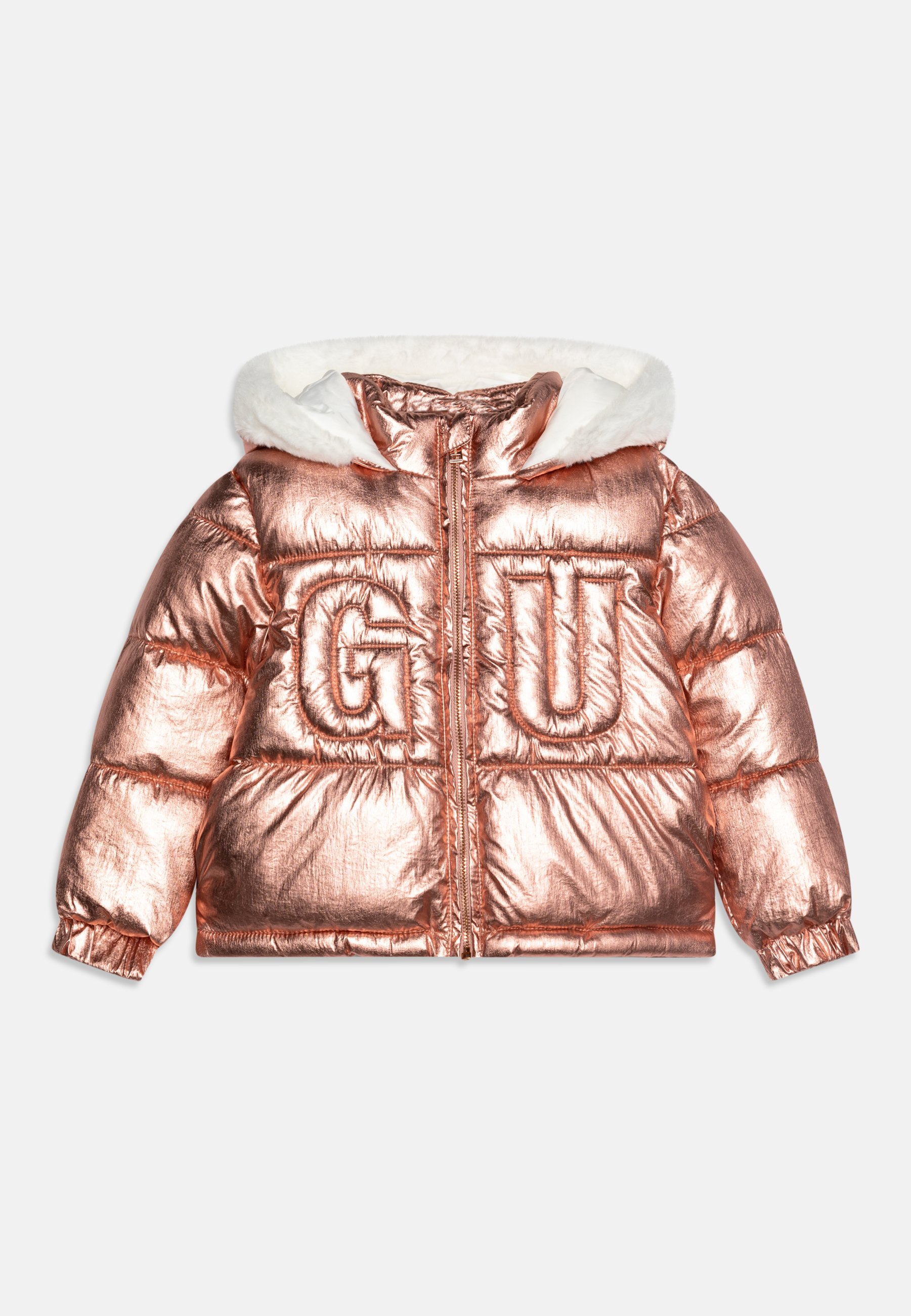 Guess TODDLER HOODED PADDED PUFFER Veste d'hiver metallic rose