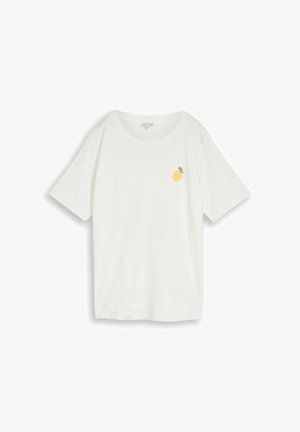 TOM TAILOR, TOM TAILOR T-SHIRT PLUS SIZE - T-SHIRT MIT HÄKEL-DETAIL - T-Shirt print - whisper white