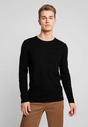 ZIGZAG STRUCTURED CREWNECK - Svetr - black