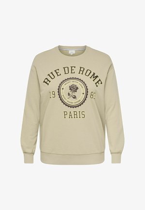 ONLY Carmakoma, CARWESLEY L/S O-NECK SWEAT JRS - Mikina - humus