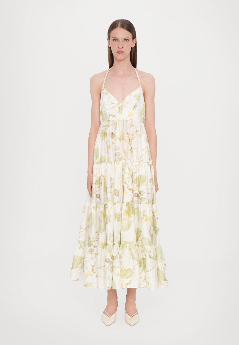 Erdem - STRAPPY FIT AND FLARE DRESS - Maxi dress - lilypad/vine white, Enlarge