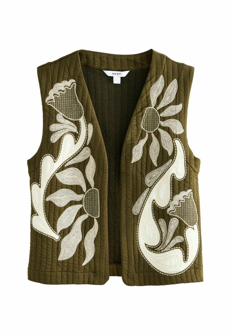 Next - REGULAR FIT - QUILTED FLORAL PATTERN EMBROIDERED  - Smanicato - khaki green, Ingrandire